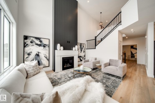 3 Cloutier Close, St. Albert, AB - Indoor Photo Showing Living Room With Fireplace