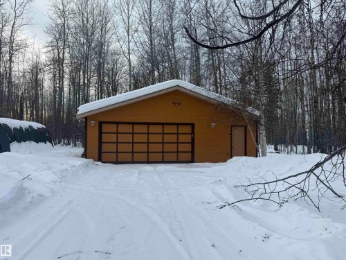 View of snow covered garage - 34 Ella Mae Crescent, Rural Athabasca County, AB - Outdoor