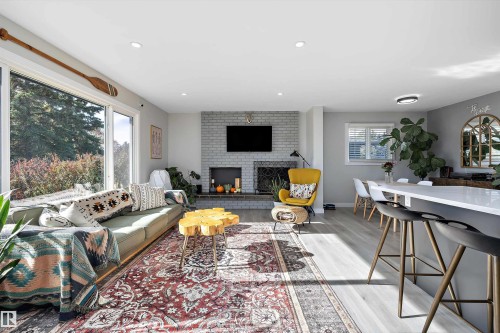 6304 94A Avenue, Edmonton, AB - Indoor Photo Showing Living Room With Fireplace
