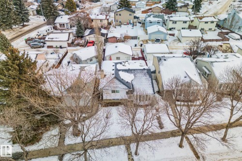 Snowy aerial view featuring a residential view - 17523 95 Street, Edmonton, AB - Outdoor With View
