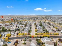 Aerial perspective of suburban area - 