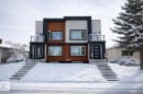 Contemporary home featuring stucco siding - 9559 85 Street, Edmonton, AB  - Outdoor With Facade 