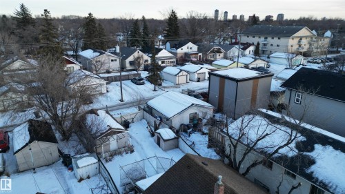 Snowy aerial view featuring a residential view - 11539 101 Street, Edmonton, AB - Outdoor