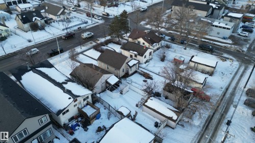 Snowy aerial view with a residential view - 11539 101 Street, Edmonton, AB - Outdoor With View