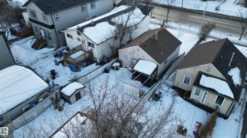 Snowy aerial view with a residential view - 11539 101 Street, Edmonton, AB - Outdoor