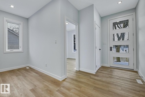 Entryway featuring recessed lighting and light wood finished floors - 9627 152 Street Nw, Edmonton, AB - Indoor Photo Showing Other Room