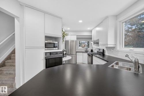 9327 86 Street, Edmonton, AB - Indoor Photo Showing Kitchen With Double Sink