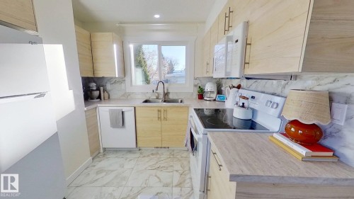 11935 57 Street, Edmonton, AB - Indoor Photo Showing Kitchen With Double Sink