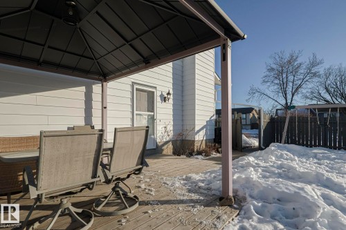 View of patio / terrace featuring a deck, a gazebo, and outdoor dining space - 192 Dunluce Road, Edmonton, AB - Outdoor