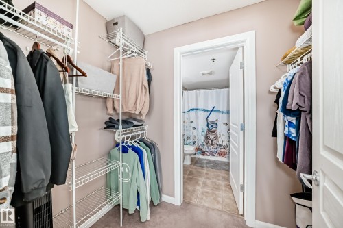 Walk in closet with light colored carpet - 232 530 Hooke Road, Edmonton, AB - Indoor With Storage