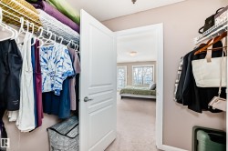 Walk in closet featuring light carpet - 