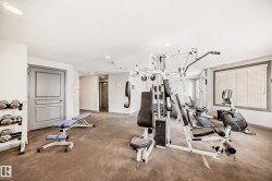 Exercise room featuring recessed lighting - 