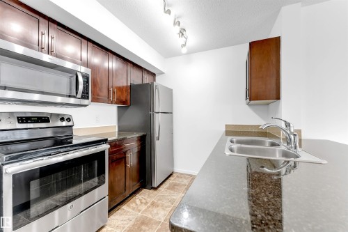 316 3211 James Mowatt Trail, Edmonton, AB - Indoor Photo Showing Kitchen With Double Sink