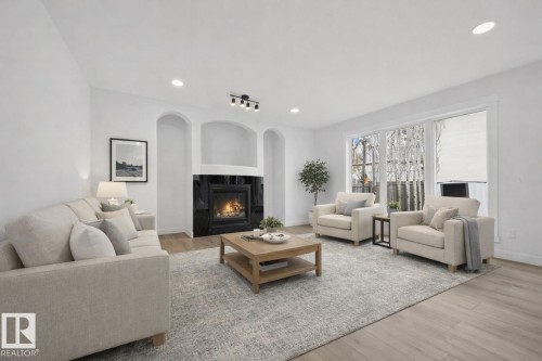 10916 175 Avenue, Edmonton, AB - Indoor Photo Showing Living Room With Fireplace