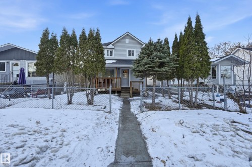 Obstructed view of property with covered porch - 10656 93 Street, Edmonton, AB - Outdoor