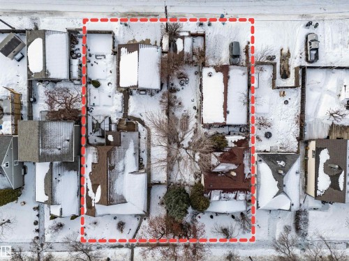 Aerial view of property's location featuring property parcel outlined - 11432 71 Street, Edmonton, AB - Outdoor With View