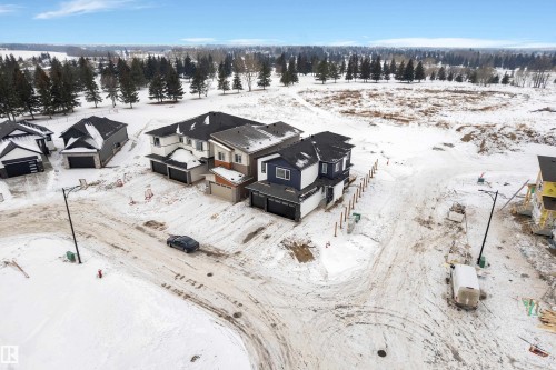 Snowy aerial view featuring a residential view - 40 Grayson Green, Stony Plain, AB - Outdoor With View