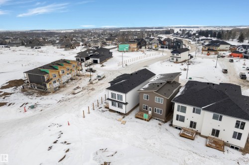 Snowy aerial view with a residential view - 40 Grayson Green, Stony Plain, AB - Outdoor With View