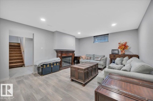 13443 111 Street, Edmonton, AB - Indoor Photo Showing Basement With Fireplace