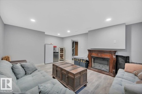 13443 111 Street, Edmonton, AB - Indoor Photo Showing Living Room With Fireplace