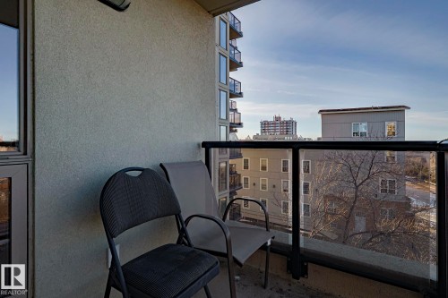 Balcony featuring a city view - 505 10149 Saskatchewan Drive, Edmonton, AB - Outdoor With Exterior