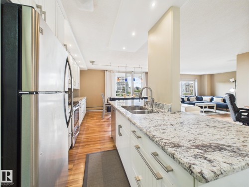 603 9909 110 Street, Edmonton, AB - Indoor Photo Showing Kitchen With Double Sink