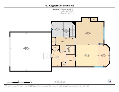 Main floor plan - 192 Keyport Circle, Leduc, AB - Other