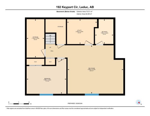 Basement floor plan - 192 Keyport Circle, Leduc, AB - Other