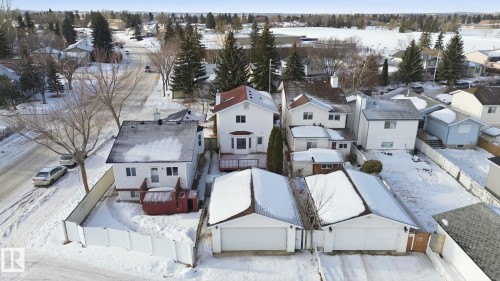 Snowy aerial view featuring a residential view - 8006 15A Avenue, Edmonton, AB - Outdoor