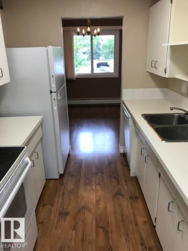 201 14825 51 Avenue, Edmonton, AB - Indoor Photo Showing Kitchen With Double Sink