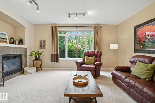 2084 Haddow Drive, Edmonton, AB - Indoor Photo Showing Living Room With Fireplace