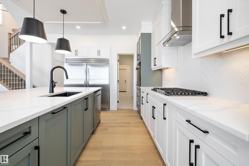 90 Chelles Wynd, St. Albert, AB - Indoor Photo Showing Kitchen With Upgraded Kitchen