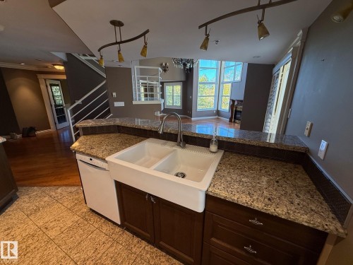 404 12028 103 Avenue, Edmonton, AB - Indoor Photo Showing Kitchen With Double Sink