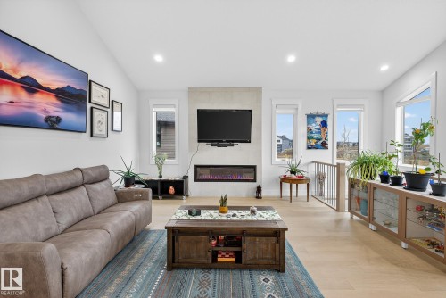 17 Evermore Crescent, St. Albert, AB - Indoor Photo Showing Living Room With Fireplace