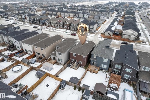 View of snowy aerial view - 906 Berg Place, Leduc, AB - Outdoor