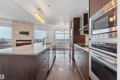 1901 10388 105 Street, Edmonton, AB - Indoor Photo Showing Kitchen With Upgraded Kitchen