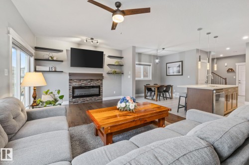 16807 60 Street, Edmonton, AB - Indoor Photo Showing Living Room With Fireplace