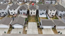 Aerial perspective of suburban area - 