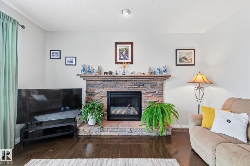 766 Hardy Point(E), Edmonton, AB - Indoor Photo Showing Living Room With Fireplace