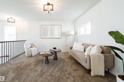 Sitting room featuring carpet and baseboards - 34 Sun Meadows Cl, Stony Plain, AB - Indoor