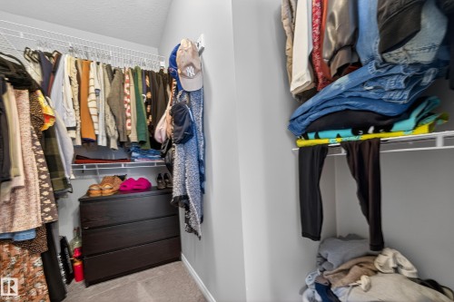 Walk in closet with light carpet - 5256 21 Avenue, Edmonton, AB - Indoor With Storage