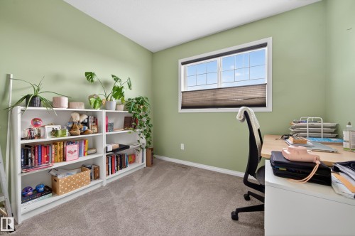 Office space featuring light carpet and baseboards - 5256 21 Avenue, Edmonton, AB - Indoor Photo Showing Office