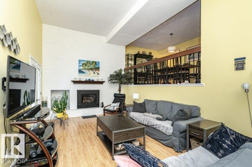 3010 108 Street, Edmonton, AB - Indoor Photo Showing Living Room With Fireplace