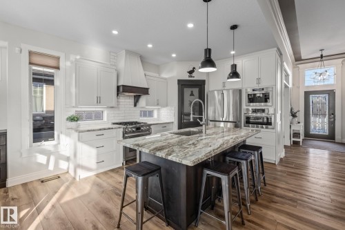 20 Lafleur Drive, St. Albert, AB - Indoor Photo Showing Kitchen With Stainless Steel Kitchen With Upgraded Kitchen