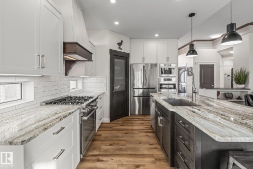 20 Lafleur Drive, St. Albert, AB - Indoor Photo Showing Kitchen With Stainless Steel Kitchen With Upgraded Kitchen