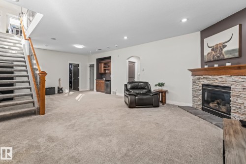 20 Lafleur Drive, St. Albert, AB - Indoor Photo Showing Living Room With Fireplace