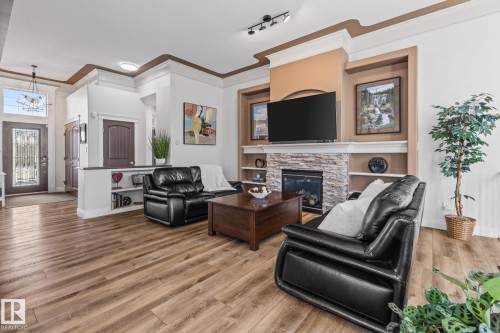 20 Lafleur Drive, St. Albert, AB - Indoor Photo Showing Living Room With Fireplace