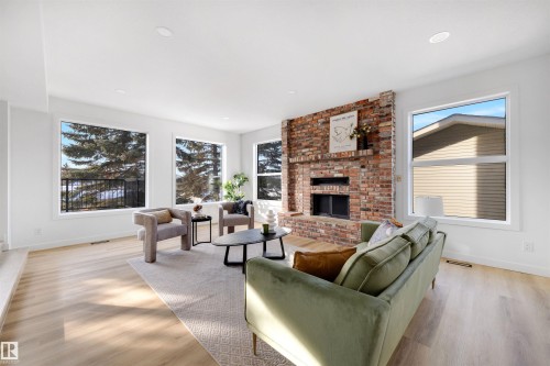 4 Westview Place, St. Albert, AB - Indoor Photo Showing Living Room With Fireplace