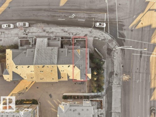 Aerial view of property and surrounding area with property boundaries highlighted - 15 7385 Edgemont Way, Edmonton, AB - 