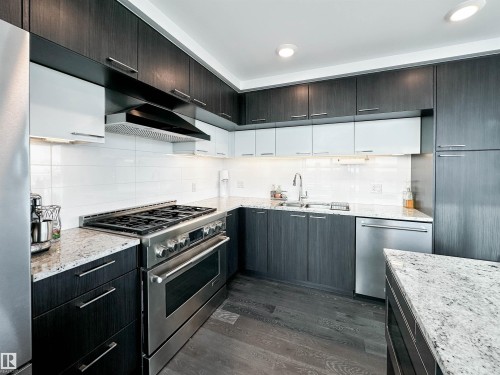 1804 9720 106 Street, Edmonton, AB - Indoor Photo Showing Kitchen With Double Sink With Upgraded Kitchen